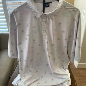 Tropical Print Polo Shirt